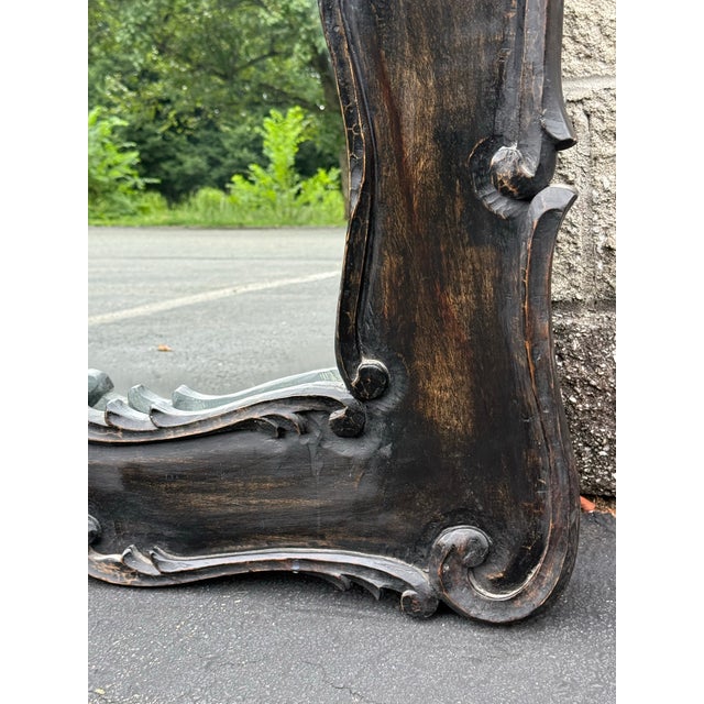 Rustic French Rococo Oversized Wall Mirror For Sale - Image 4 of 10