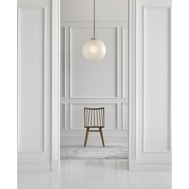 Modern Alexa Hampton for Visual Comfort Signature Hailey Medium Round Pendant in Natural Brass with Frosted Glass For Sale - Image 3 of 4