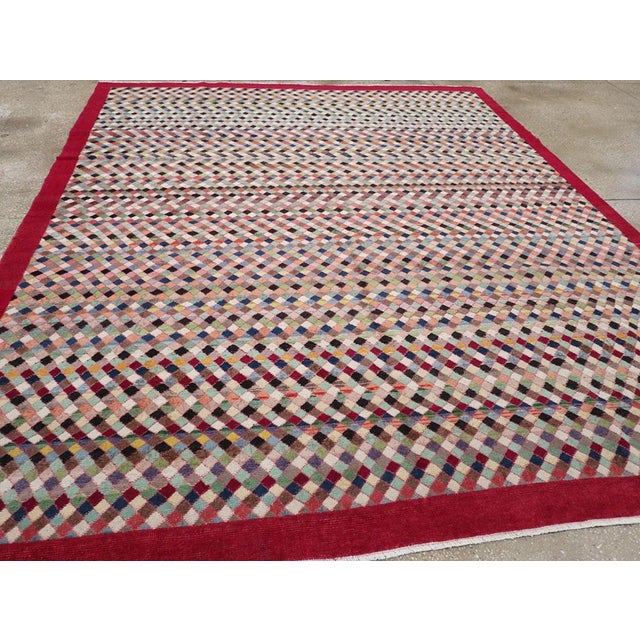 Red Galerie Shabab Collection Mid-20th Century Turkish Anatolian Room Size Carpet For Sale - Image 8 of 10