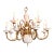 1970s Georgian Candle-Style 2-Tier Polished Brass White Porcelain Chandelier For Sale