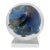 Josh Simpson Inhabited Planet Earth Art Glass Marble Paperweight & Display Stand For Sale