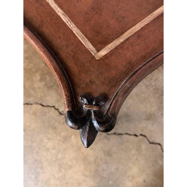 Pair of French Louis XV Faux-Leather Painted Side Tables For Sale - Image 17 of 18