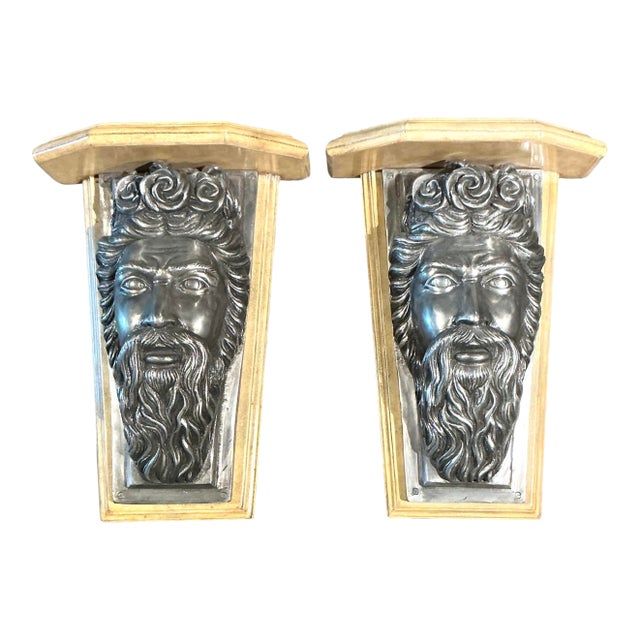 Vintage Maitland Smith Neptune Brackets - A Pair For Sale