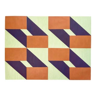 Geometric Composition With Purple and Orange For Sale