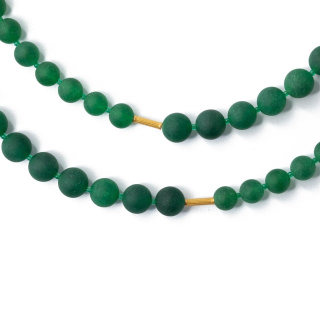 2020s Deep Green Chalcedony Necklace For Sale - Image 5 of 9