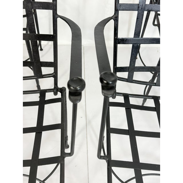 Set of Four Mario Papperzini for Janus Et Cie Wrought Iron Dining Armchairs, Attributed For Sale - Image 17 of 18