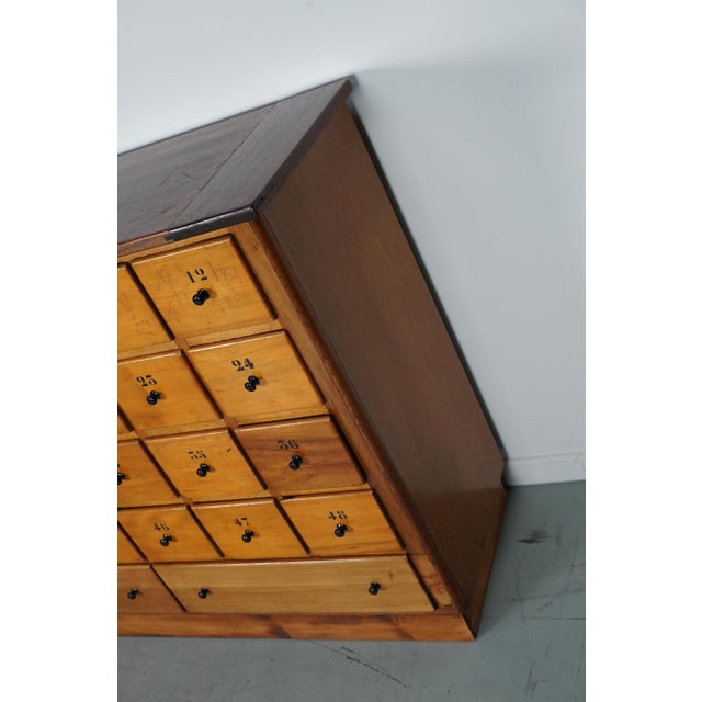 Large Mid-20th Century Dutch Industrial Beech Apothecary Cabinet For Sale - Image 17 of 18