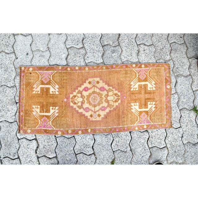 1960s Vintage Turkish Mini Rug For Sale - Image 6 of 6