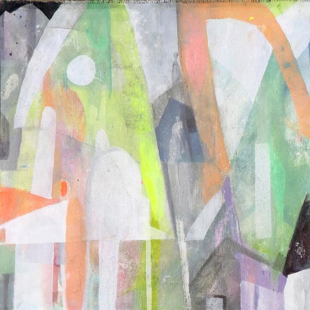 Contemporary You and Me - Original Contemporary Abstract Acrylic Architecture Painting on Canvas by Maria C Bernhardsson For Sale - Image 3 of 6
