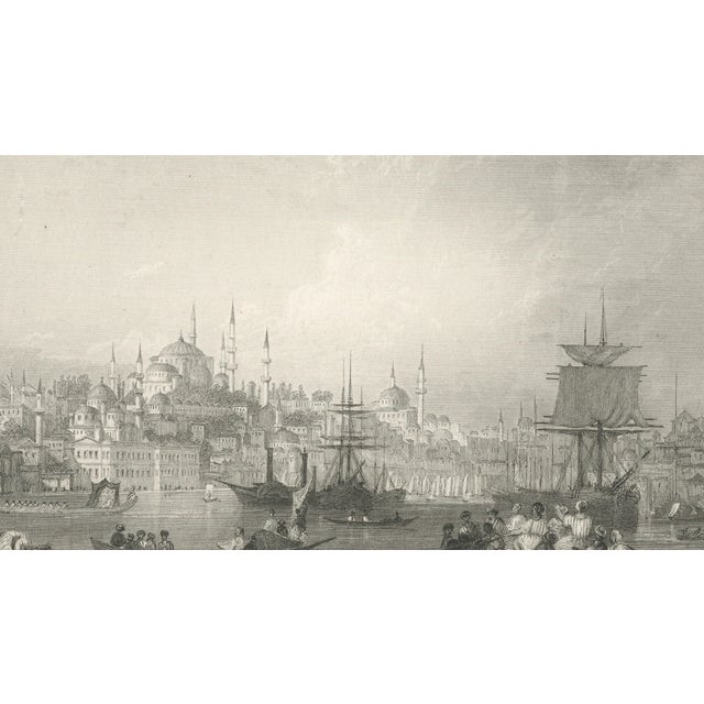 Black After Le Petit, Constantinople Bosphorus View, Ottoman Istanbul Panorama, 1860, Print For Sale - Image 8 of 9