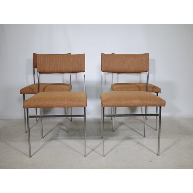 Mid-Century Chairs in Chrome and Fabric, 1970s, Set of 4 For Sale - Image 9 of 18