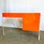 1980s Postmodern Tangerine/Orange Laminate and Lucite Writing Desk For Sale - Image 5 of 11