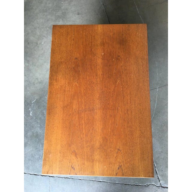 Brown Danish Modern Teak Bar Cart with Convertible Folding Table Top For Sale - Image 8 of 10