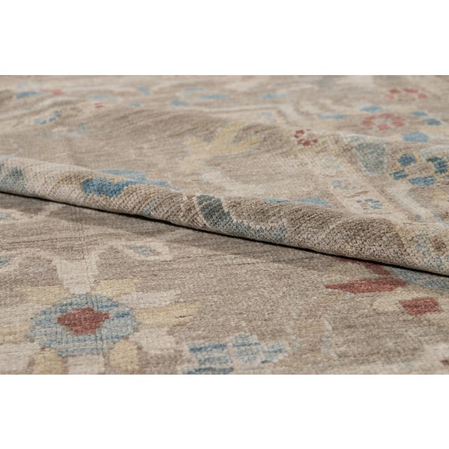2010s Modern Floral Sultanabad Handmade Wool Rug For Sale - Image 5 of 10