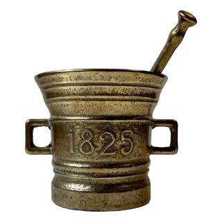 Mortar in Bronze with Pestle, Set of 2 For Sale