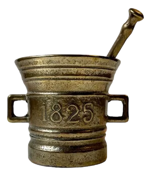 Mortar in Bronze with Pestle, Set of 2