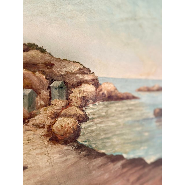 Antique French Seaside Painting For Sale - Image 9 of 10