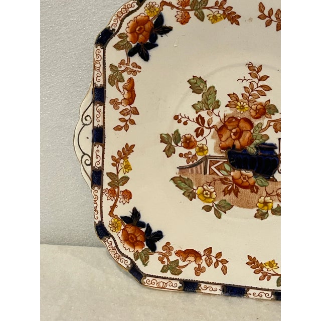 Chinoiserie English Imari Colors Serving Plate For Sale - Image 3 of 3