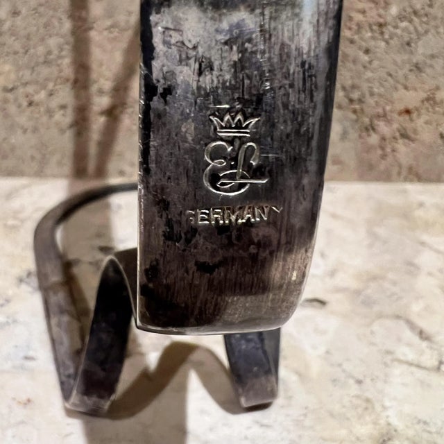 For your consideration, a sculptural modern silver plated wine holder caddy Stamped Germany, Eisenberg Lozano Attributed....
