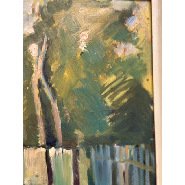 Bajo, Landscape with Fence, 1960s, Oil Painting on Panel, Framed For Sale - Image 9 of 16