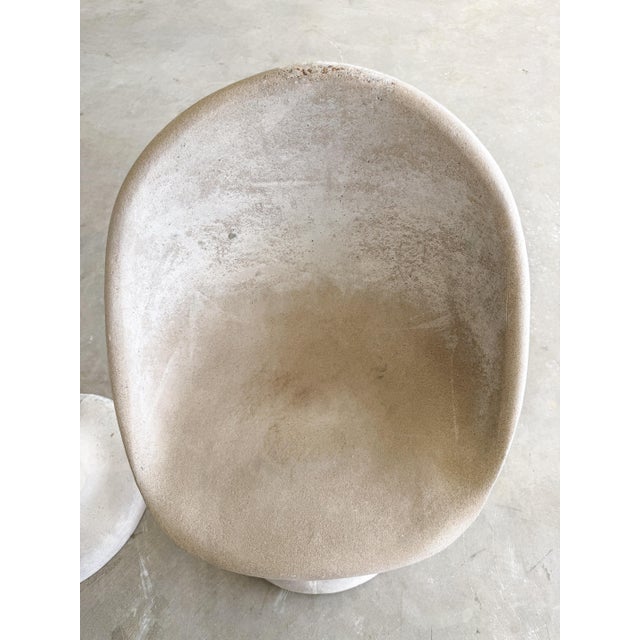 Vintage 1970s Willy Guhl Brutalist Concrete Tulip Chairs Set of 4 Unmarked For Sale - Image 12 of 16