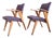 Vintage Bridge Armchairs in Beech with Compass Legs, 1950, Set of 2 For Sale