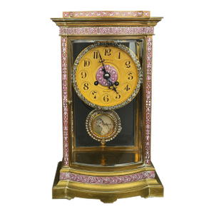 19th Century Tiffany & Co Champleve Enamel & Bronze Clock