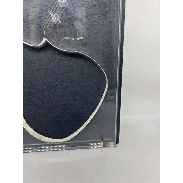 Black Acrylic Glass Violin Artwork, 1970s For Sale - Image 8 of 10