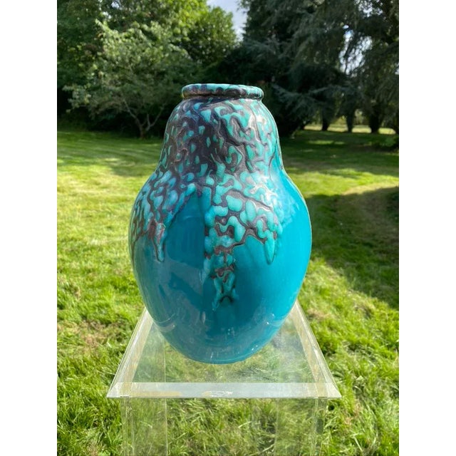 Art Deco Ceramic Vase Attributed to CAB for Primavera, Bordeaux For Sale - Image 6 of 6