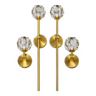 Late 20th Century Zeev Lighting Brass Wall Sconce Parisian Contemporary Design - Set of 4 For Sale