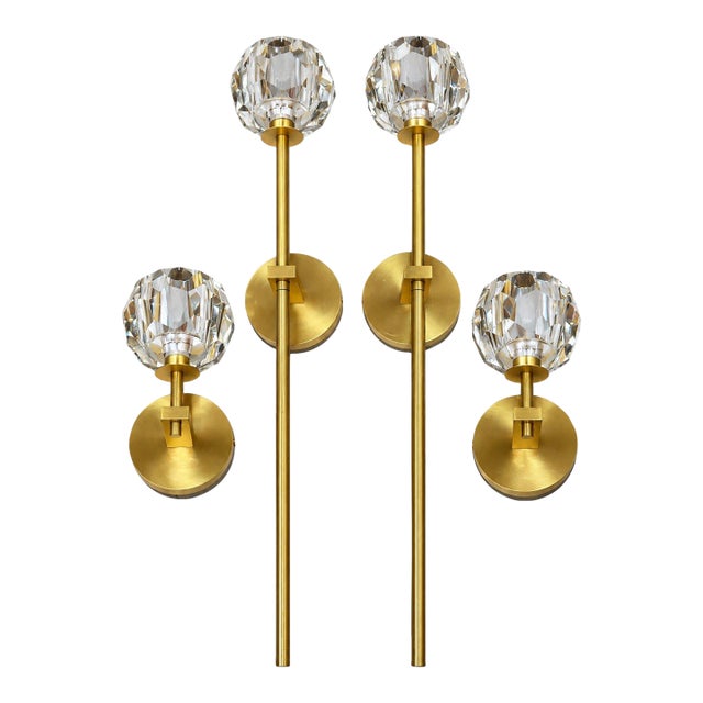 Late 20th Century Zeev Lighting Brass Wall Sconce Parisian Contemporary Design - Set of 4 For Sale