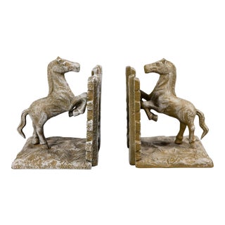 Vintage Equestrian Rearing Horse Bookends - a Pair For Sale