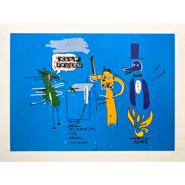 This Jean Michel Basquiat Estate rare offset lithograph Pop Art print " The Dingoes That Park Their Brains With Their Gum...
