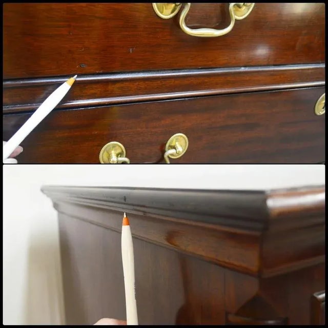 Chest of Drawers by Stickley. Store item #494. It features seven dovetailed drawers, brass hardware and bracket feet.