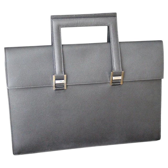 Document Holder in Black Epsom and Palladium Leather from Hermès, 2000s For Sale - Image 16 of 16