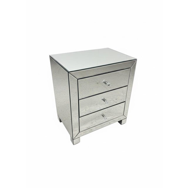 Designed with a clean, rectilinear silhouette, this piece features high-quality beveled mirror panels on all visible...