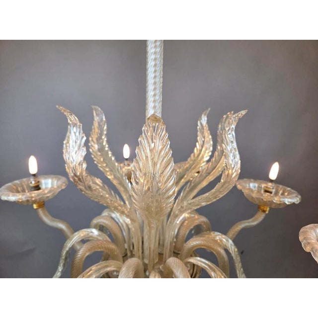 1940s Murano Glass 8-Light Chandelier, Italy, 1940s For Sale - Image 5 of 11