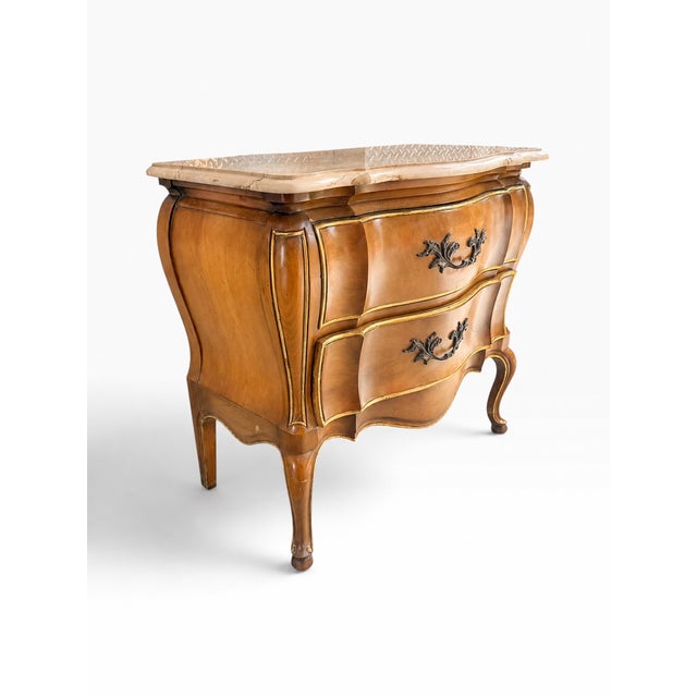 John Widdicomb Late 20th Century Pair of John Widdicomb Louis XV Style Marble-Top Nightstands For Sale - Image 4 of 16
