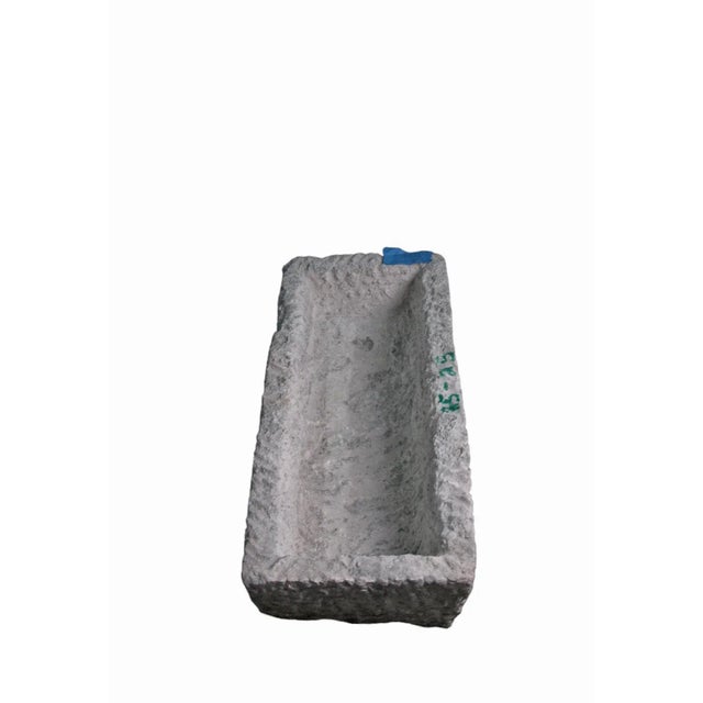 Chinese 32" Inch Long Hand Chiseled Stone Trough 24-25 For Sale - Image 3 of 6