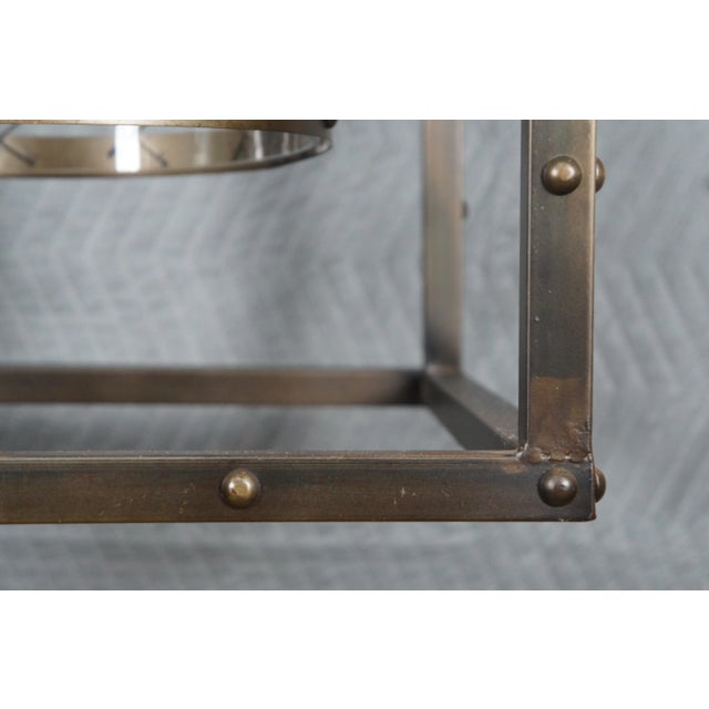 Metal Vintage Karlin Industrial Nested Cage Glass Bell Pendant Light For Sale - Image 7 of 11