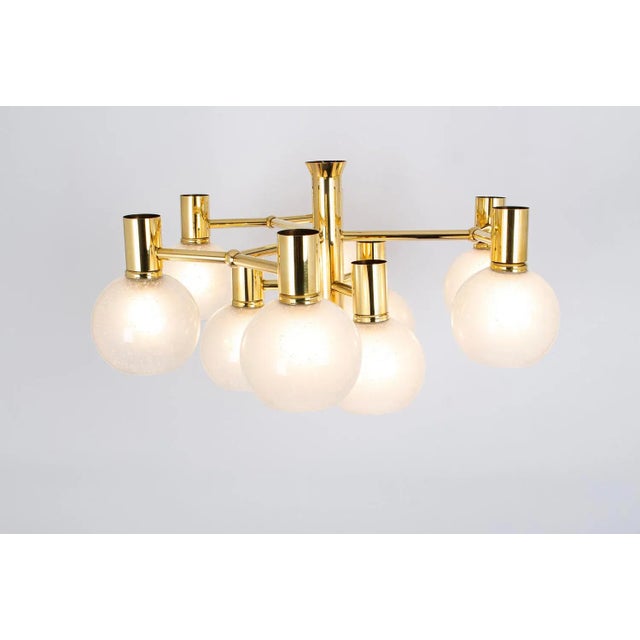 Brass Flush Mount in style of Sciolari, Italy, 1960s For Sale - Image 6 of 10