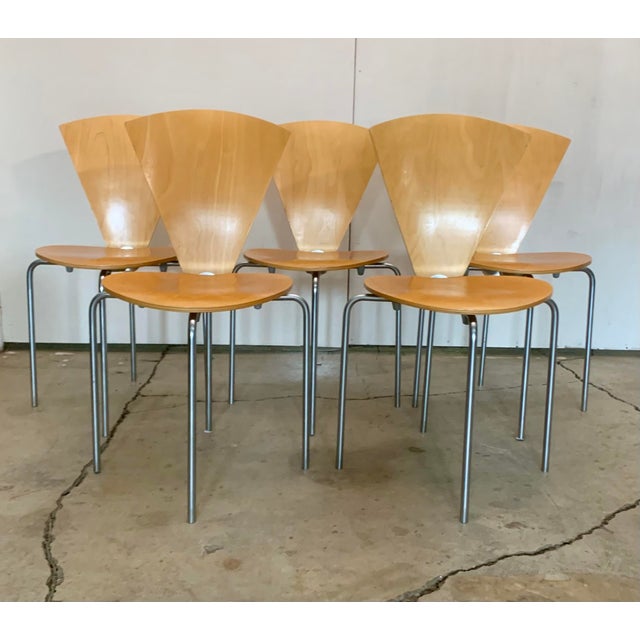 1990s Set on Five Chairs Made of Plywood and Steel. Haugensen Design for Bent Krogh For Sale - Image 15 of 17