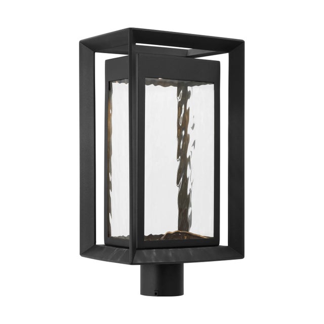 2020s Sean Lavin by Visual Comfort Studio Urbandale 1-Light Outdoor Large LED Post Lantern in Textured Black For Sale - Image 5 of 5