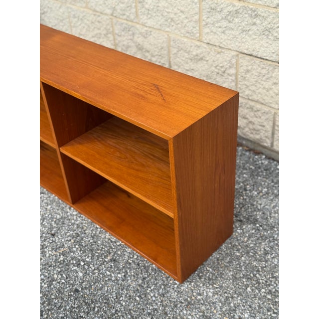 Mid-Century Danish Modern Teak Low Bookcase, Made in Denmark For Sale In Philadelphia - Image 6 of 12