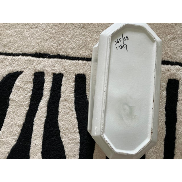 Ceramic 1970s Italian, Ceramic Cream Colored Hexagonal Shaped Planter For Sale - Image 7 of 8