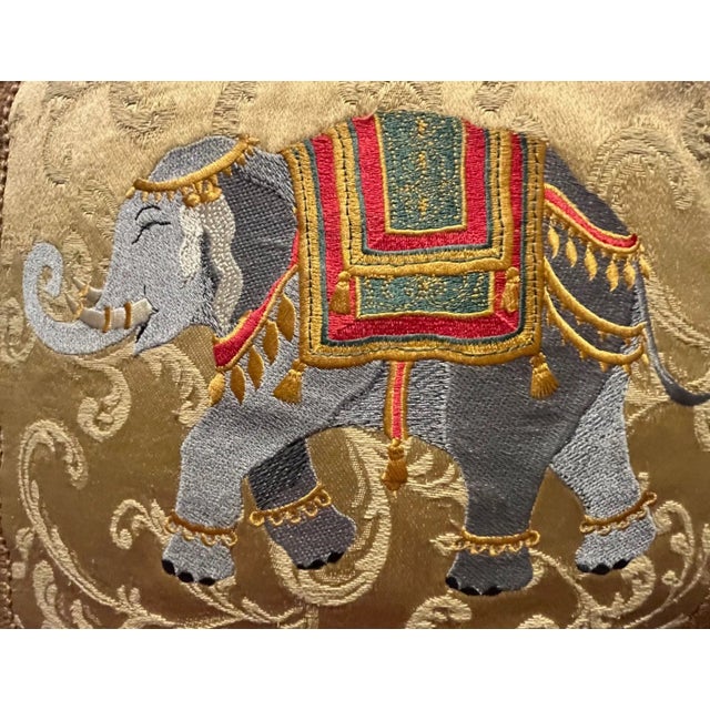 Traditional Late 20th Century Elephant Tassel Throw Pillow For Sale - Image 3 of 7