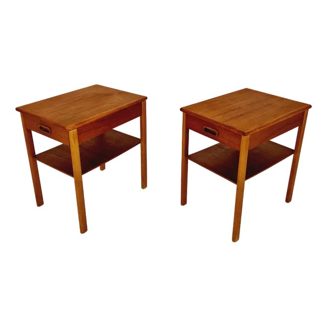 Mid-Century Danish Teak Nightstands, 1960s, Set of 2 For Sale