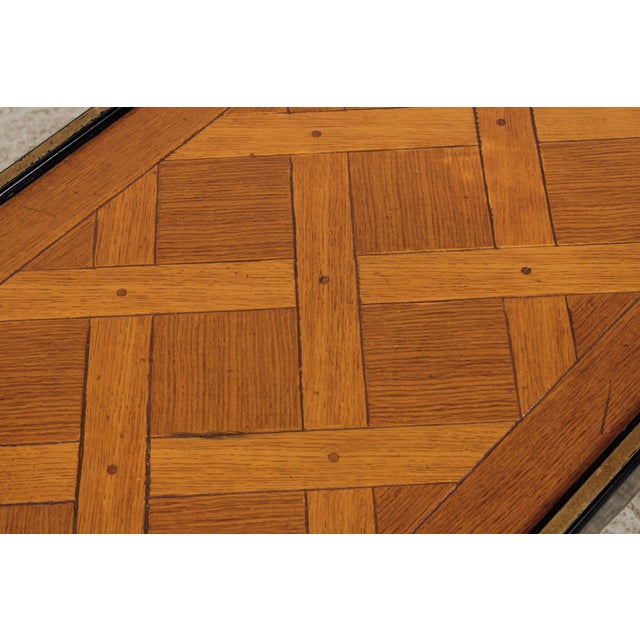 Baker Chinoiserie Black and Gold Parquet Chinese Style Coffee Table For Sale - Image 9 of 16