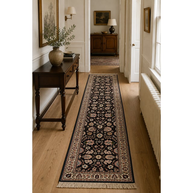 Textile Vintage Hand-Knotted Middle Eastern Floral Runner Rug, Mid-20th Century For Sale - Image 7 of 8