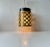 Midcentury modern German hanging light composed of pressed glass featuring a solid brass outer-shade with quadratic...